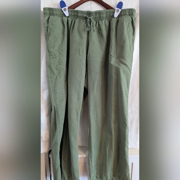 Amazon Essentials Pants - Amazon Essentials Olive Green Wide-Leg Drawstring Cargo Pants Pants